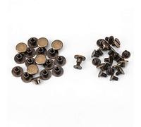 Joyzan Rivets en Laiton pour Cuir, Tête Plate Cuivre Vis Écrous Clous Bouchon Rivet Tubulaire Clous Goujons de Double Outils Fixation DIY Artisanat Vêtements Ceintures Rivet Plat à Album Réparation
