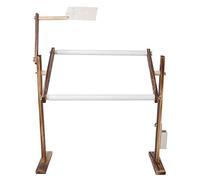 Joyzan Support de Broderie en Bois, Lsupport Réglable Cadre Point Croix Sol Antique Couture À Pied Rotatif 360°Au Suspension L'artisanat Travaux Dessus Table Projets Tapisserie Cabeza Daiguille