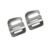 Joyzol Lot de 2 boucles ondulées en acier inoxydable avec fermoir à ressort, sangle de sac à dos, sangle de ceinture réglable, mousquetons d'extérieur de 16 mm