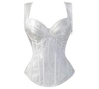 JozAdy Sexy Corset Bustier Basque Gothique Grande Taille pour Ventre Plat avec Bretelles en Tissage Jacquard