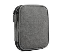 JOZEA Étui à crochet, sac de rangement vide à fermeture éclair avec poches en toile pour diverses aiguilles, outils de kit de crochet, moderne et gris