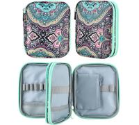 JOZEA Étui de Rangement à Fermeture Éclair pour Aiguilles à Crochet et Accessoires de Tricot - Fleur de Cajou, Compacte