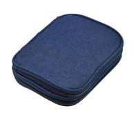 JOZEA Étui de Rangement Vide à Fermeture Éclair pour Aiguilles à Crochet | Sac en Toile avec Poches pour Outils de Kit | Bleu Denim, Moderne