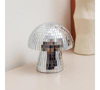 JOZHENJU Boule disco réfléchissante en forme de champignon argenté - 12,4 cm - Décoration miroir à paillettes pour fêtes, maison, scène et table - Décorations de champignons disco rétro créatives pour