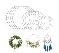 JOZMMZEOOA 12 Pièces Cercle Metal,DIY Créativité Anneau Metal Anneaux Décoratifs en Métal Diamètre 10/15/20 CM Épaisseur 2.8 MM,pour Guirlandes de Mariage et Décorations Murales (Argenté)