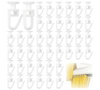 JOZMMZEOOA 125 Pièces Crochet Rideau,Rideau Rail Crochet Attache Rideaux Glisseur Rail Rideau Crochet Plastique Crochet sur Rail Rideau Caravane Verrouillables,pour Tringles Rideaux Plafond