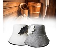 JOZMMZEOOA 2 Pièces Chapeau de Sauna,Chapeau Sauna Feutre Blanc Gris Bonnets Sauna Bonnet Femme Homme Souple Accessoires Sauna Bonnet Réglable Sauna Réutilisable,pour Les Amateurs Sauna