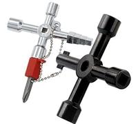 JOZMMZEOOA 2 Pièces Cle Triangle,4 Voies Clé Multifonction Triangle Armoire Electrique Cles Carre Portable Clés Multifonction Universelle pour Boîtier Compteur,les Types Compteurs D'Eau Électroniques