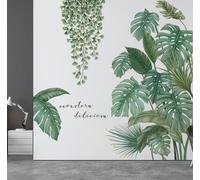 JOZMMZEOOA 2 Pièces Stickers Muraux Feuilles 30 * 90cm Tropicales Vertes Autocollant Mural Nature Plante Tropical Stickers Muraux Jungle Couloir,pour Murale Chambre Salon Bureau Mur TV