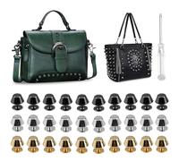 JOZMMZEOOA 30 Pièces Rivet Cuir,Tête Plate Pression Metal Couture Boutons Pression Rivets Décoratifs Cuir 11 X 8 MM Bullet Rivet Clouté Ceinture Rivet Metal Apportez 1 Tournevis,pour L'Artisanat Cuir