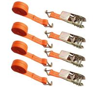 JOZMMZEOOA 4 PCS Sangle Arrimage Sangles à Cliquet 8Mx2.5cm Double Crochet