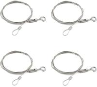 JOZMMZEOOA 4 Pièces Cable Acier,1.5 MM * 2 M Cable Acier Inoxydable avec Crochet Cable Suspension Reglable Tendeur Cable Enduit Câble Acier Inoxydable,pour Convient Lustres Photo Vêtements