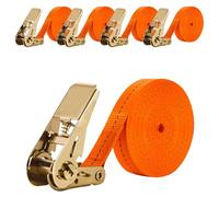 JOZMMZEOOA 4 Pièces Sangle Arrimage 5M*2.5CM Sangle a Cliquet Sangle de Serrage,Sangles D'arrimage Arrimage Coulissantes a Cliquet Automatique,pour Charge de Voiture ou du Transporter Sangle Camion