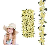 JOZMMZEOOA 5 Yards/4.57 Mètres Fleurs Dentelle,Fleurs Galon Couture Dentelle Autocollante Ruban Vintage Bande de Dentelle,pour Bricolage Couture Artisanat Fête de Mariage Décor Maison (Jaune)
