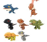 JOZMMZEOOA 6 Pieces Dino Bite Finger,Small Dinosaur Figures,Interesting Dinosaur Toy Mini Dinosaur Figures, Beautiful Dino Hand Puppet, Interactive Finger Toy, for Children Birthday Party Gifts
