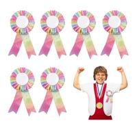 JOZMMZEOOA 6 Pièces Hobby Horse Accessoire,Rosettes Gagnants Chevaux Noeud Cadeau Ruban Récompense Accessoire Rosaces Cheval,pour Jeux D'Équitation Cérémonies Remise Prix Les Fêtes d'enfants Colorées