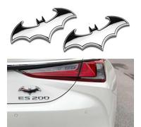 JOZMMZEOOA Autocollant Voiture 2 Pièces Chauve Souris Stickers Voiture Métal Deco Voiture 3D Sticker Voiture Exterieur Adesivi Moto Sticker Personalizzati,pour pare-Chocs Fenêtre Voiture (Argent)