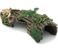 JOZMMZEOOA Bois Flotté Decoration 14 * 6 * 5.5cm Résine Décoration Aquarium Grotte Racine Decoration Aquarium Cachette Plante Tronc d'arbre Creux Artificiel,Adaptée aux Petits et Moyens Aquariums