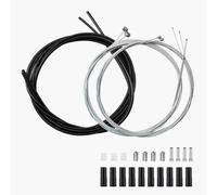 JOZMMZEOOA Cable Dérailleur Vélo,2 M Universels Cable Frein Velo Noir Fin Cap Gaine Cable Acier Frein Gaine Cable Accessoire Velo avec Embout et Joint Torique,pour Vélos Montagne Route