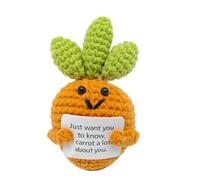 JOZMMZEOOA Carotte Positive,Peluche Personnalisée Mini Motivantes Tricotée Carotte Kreative Patate Positive Poupée,avec Petite Carte,Cadeau Retablissement,Cadeau Femme Anniversaire(Carotte)
