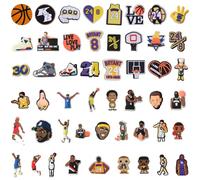 JOZMMZEOOA Charm de Chaussure 50 Pièces Décoration de Sabot, Décoration de Chaussure Miner en PVC, Charms de Jeu de Dessins Animés,Accessoires de Chaussure pour les Garçons,les Filles (Basket-ball)