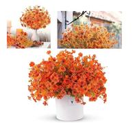 JOZMMZEOOA Fleurs Artificielles 10 Pièces Automne Bouquet Fleur Artificielle Fausse Exterieur Decoration Automne,pour Plantes de Balcon Fleurs Soie Branches d'automne Décorations