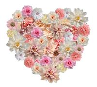 JOZMMZEOOA Fleurs Artificielles Deco 40 Pièces Simulation Artificielle Fausse Fleur Différentes Couleurs Deco Maison Wedding Bouquet Fleurs Décoratives,pour DIY Bouquet De Mariage (Couleur Claire)