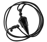 JOZMMZEOOA Hexagone Pierre Precieuse Collier,Divinatoire Aura Cristaux Pierres Précieuses Naturelle Cristal Pendentif Cordon Réglable Cuir Noir,pour Convient Aux Femmes et Aux Hommes（Onyx noir）