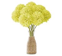 JOZMMZEOOA Hortensia Artificielle,12 Pièces Artificielles Hortensia Fleurs Artificielles Déco Fausse Fleur Decoration Plantes Faux Soie Bouquet de Simulation,pour Mariage Maison Hôtel Fête(Jaune)