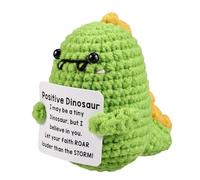 JOZMMZEOOA Peluche Positive,Cadeau Retablissement Intéressant Mini Peluche Dinosaure Personnalisée Dinosaure Porte-Bonheur Mignon Motivation Cadeau,avec Carte Positive,Cadea Femme Collègue(Dinosaure)