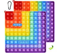 JOZMMZEOOA Pop It,Push Bubbles Jouet Popit 2 in 1 Fidget Toys Table de Multiplication Poppers Silicone Anti Stress Enfant Jouets,Educatifs Maths Jouets Éducatifs Multiplication D'Addition Enfant
