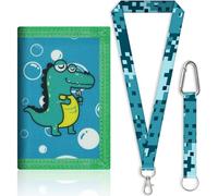 JOZMMZEOOA Portefeuille pour Enfant,Pliable Porte Monnaie Enfant Porte-Carte Homme avec 2 Cordons Trifold avec Fermeture Éclair Portefeuille,pour Les Cadeaux d'anniversaire d'enfants (Alligator)