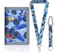 JOZMMZEOOA Portefeuille pour Enfant,Pliable Porte Monnaie Enfant Porte-Carte Homme avec 2 Cordons Trifold avec Fermeture Éclair Portefeuille,pour Les Cadeaux d'anniversaire d'enfants (Voiture)