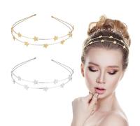 JOZMMZEOOA Serre-tête décoratif en alliage,2 Pièces Perle Bandeau Or et Argent Élégants Tete Cheveux Bandeau Fleuri Couronne Serre Tete,pour Maquillage Fête Festival Mariage Voyage