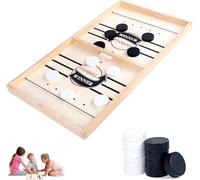JOZMMZEOOA Sling Puck Game,Air Hockey Jeu Palet Table Interactive Board Game Hockey sur Tables Jeu de Société en Bois Jeux pour Enfants Jeus D'Échecs Portable 2 en 1,pour Aux Jeux Société Table