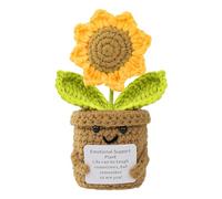 JOZMMZEOOA Tournesol Peluche Positive,Cadeau Retablissement Tournesol Intéressant Mini Crochet Motivation Cadeau Personnalisée Porte-Bonheur Mignon,avec Carte Positive,Cadeau Femme Collègue(Tourneso)
