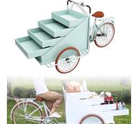 JozyJul Chariot de Vente Tricycle Chariot de Fleurs Kiosque Stand de marché de producteurs Camion de Restauration Mobile extérieur, Camion de Vente Mobile, Stand de marché Nocturne de café Green