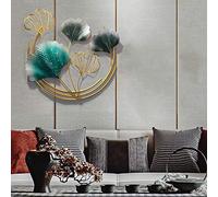 JOZZY Décoration Murale,Décoration Murale en Feuille de métal stéréo 3D, décoration Murale en Feuilles de Ginkgo, tenture Murale évidée Faite à la Main, pour Salon/Chambre à Coucher,A