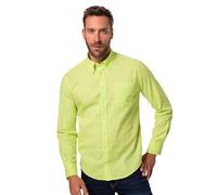JP 1880 782629 Chemise à Manches Longues pour Homme, Grandes Tailles, mélange Lin, col boutonné, Coupe Moderne, Jaune Fluo, 4XL