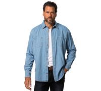 JP 1880 822885 Chemise en Jean pour Homme, Grandes Tailles, Grandes Tailles, Tailles L-8XL, col Kent, Coupe Moderne, jusqu'à 8 XL, Bleu Clair, 5XL Taille Tall