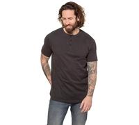 JP 1880 Basic-Henley T-Shirt 1/2, Anthrazit, 6XL Homme