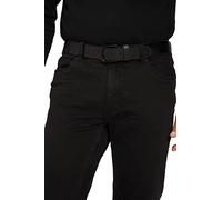 JP 1880 Ceinture en Cuir, Fermoir en métal, 4 cm de Large, Noir, 130 Homme