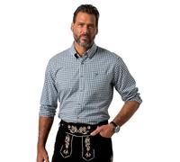 JP 1880 Chemise à Carreaux Traditionnelle, Manches Longues et col à Pointes boutonnées, Coupe Modern Fit - Jusqu'au 8 XL Bleu Profond L 748509748-L