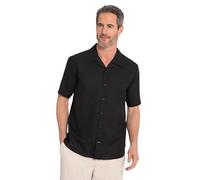 JP 1880 Chemise Mixte en Lin, Demi-Manches, col Cube, Coupe Moderne, Noir, XXXXL Homme