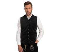 JP 1880 Gilet, Costume Traditionnel, Velours, col Montant, Dos en Tricot, jusqu'à la Taille 42 FR, Noir, 62 Große Größen Homme