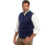 JP 1880 Gilet, Costume, Velours, col Montant, Dos tricoté, jusqu'à la Taille 70 cm, Bleu foncé, 60 Plus Homme