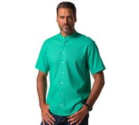 JP 1880 Hemd, Halbarm, Leinenmix, Stehkragen, Modern Fit Chemise, Vert printanier, 4XL Hommes