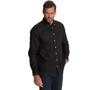 JP 1880 Hemd, Langarm, Leinenmix, Buttondown-Kragen, Modern Fit Chemise 1/1, Noir, 6XL Hommes