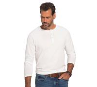 JP 1880 Henley, Basic, Shirt, Langarm, Knopfleiste, BIS 8XL, Blanc Neige, L Homme