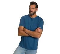 JP 1880 Henley, Basique, boutonnière, Manches mi-Longues T-Shirt, Bleu Denim, 6XL Homme